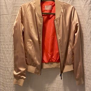 Light pink Satin bomber jacket